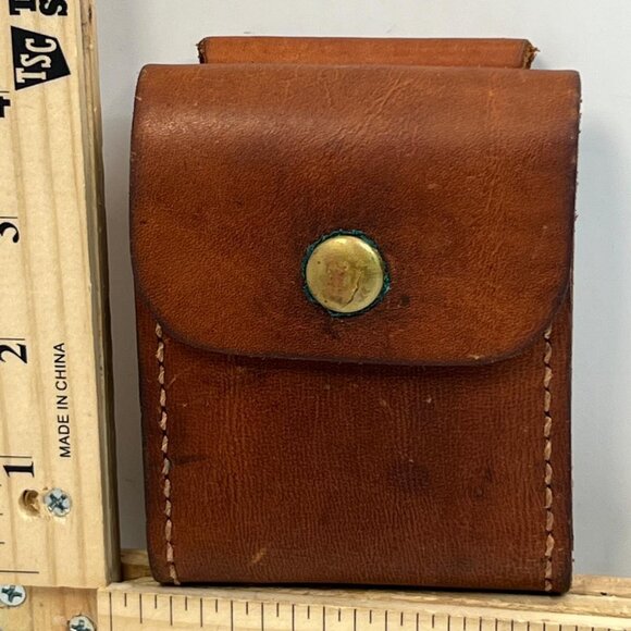 Accessories - Vintage Cabelas 27 159 Leather Ammo Cartridge Belt Pouch Brown Hunting Gear Case